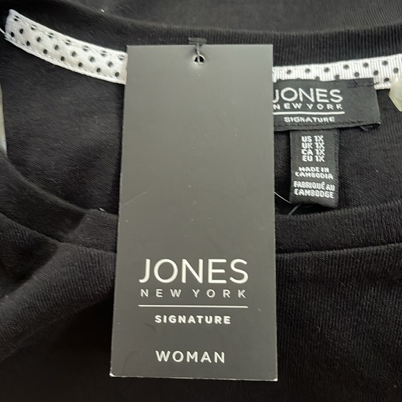 NWT Jones New York black shirt. Size 1X - Picture 4 of 7